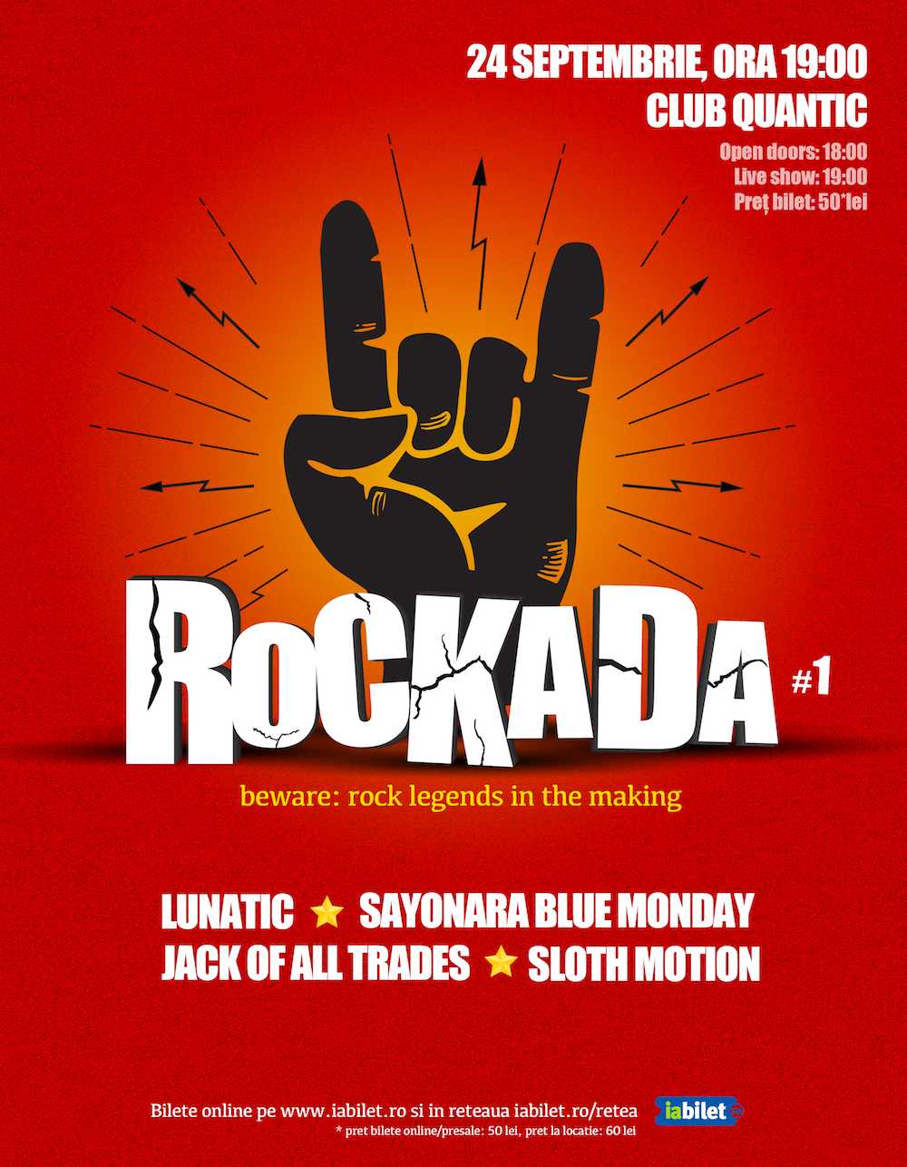 Prima ediție a festivalului ROCKADA, pe 24 septembrie, în club Quantic