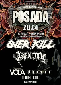 OVERKILL, BENEDICTION, VOLA, TEMIC și PARASITE INC. vin la Posada Rock 2024!