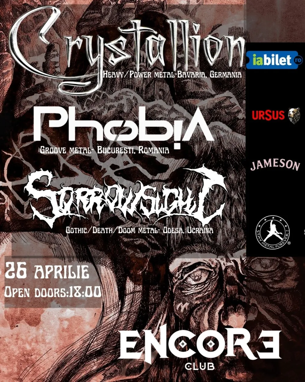 Concert Crystallion, Phobia, Sorrowsight in Bucuresti