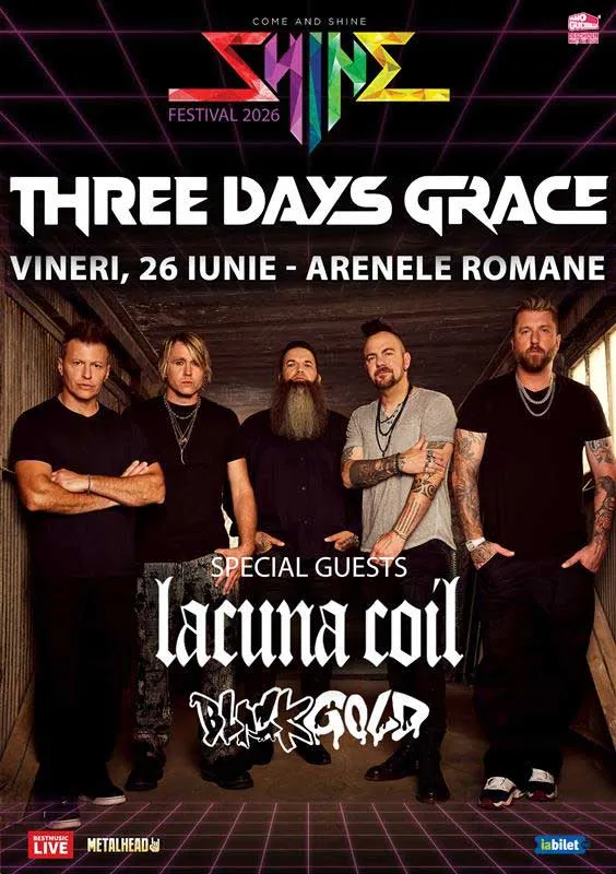 Three Days Grace, Lacuna Coil & Black Gold la Arenele Romane
